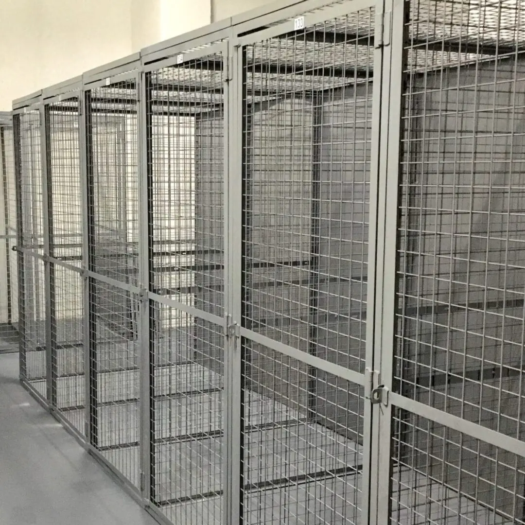 A metal cage with no walls in it