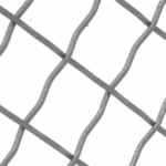 A close up of the wire mesh on a white background