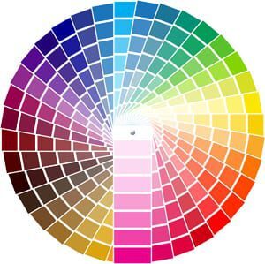 A color wheel with different colors of each shade.